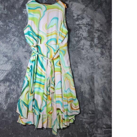 NWT PLUS SIZE Ashley Stewart SZ 26/28 Women's Maxi Dress Tie Back V Neck - Picture 3 of 9